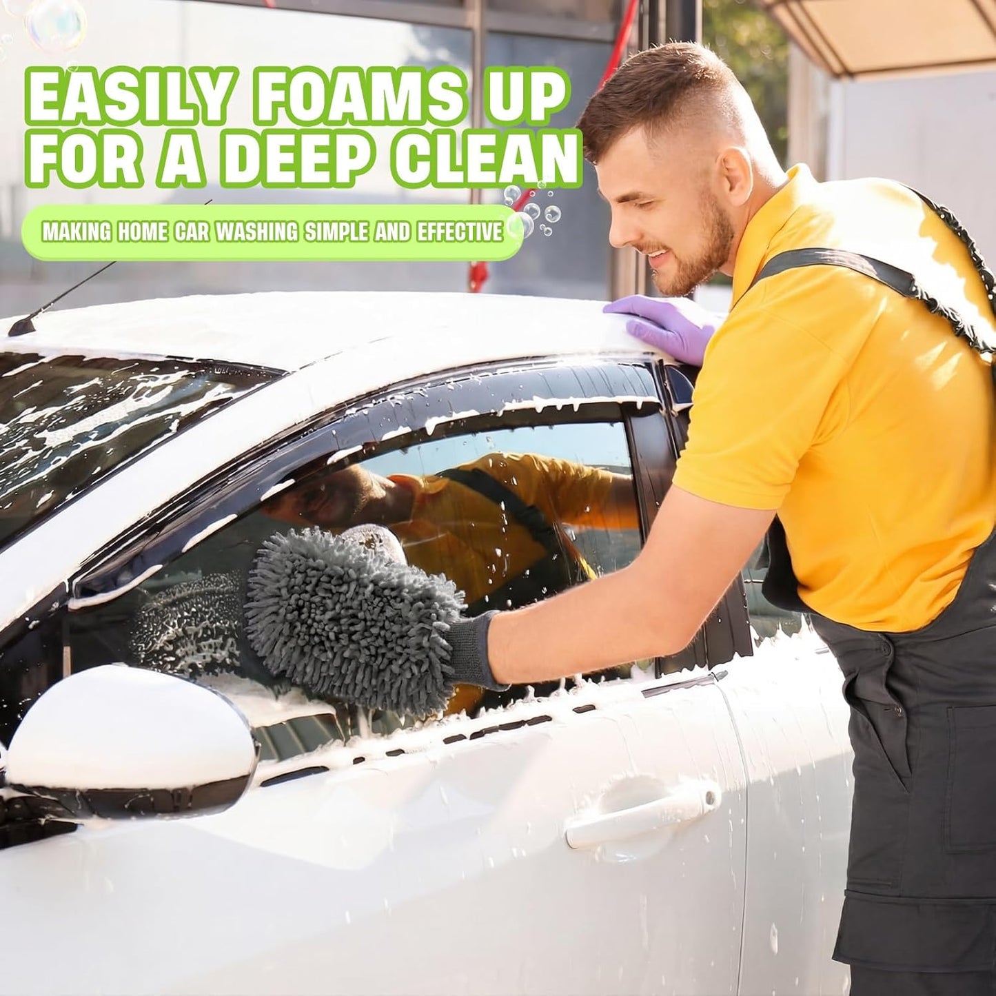 24 Pack Car Wash Mitt Bulk Microfiber, 10'' x 8'' Chenille Car Wash Mitt Gloves, Scratch Free Double Sided No Lint No Marks for Truck SUV and All Vehicle Surfaces (Blue)