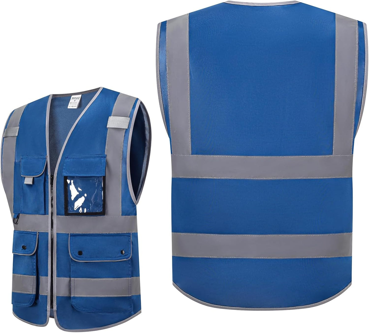 XIAKE Reflective Safety Vest for Men & Women High Visibility Class 2 Vest with Pockets Meets ANSI Standards