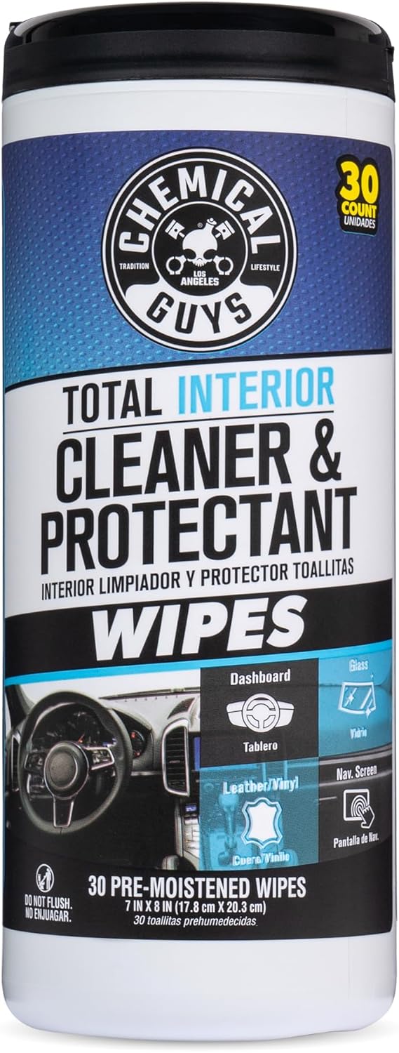 Chemical Guys Canister Wipes - Total Interior Cleaner & Protectant, Great For Cars, Trucks, SUVs, RVs, & More (60 Ct)