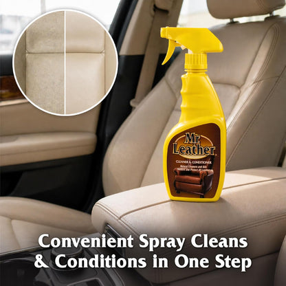 Cleaner and Conditioner - Safe for All Leather & Vinyl - Hydrate and Shine with Water-Repellent Protection for Couches, Car Interior, Shoes, and Bags (16 oz)