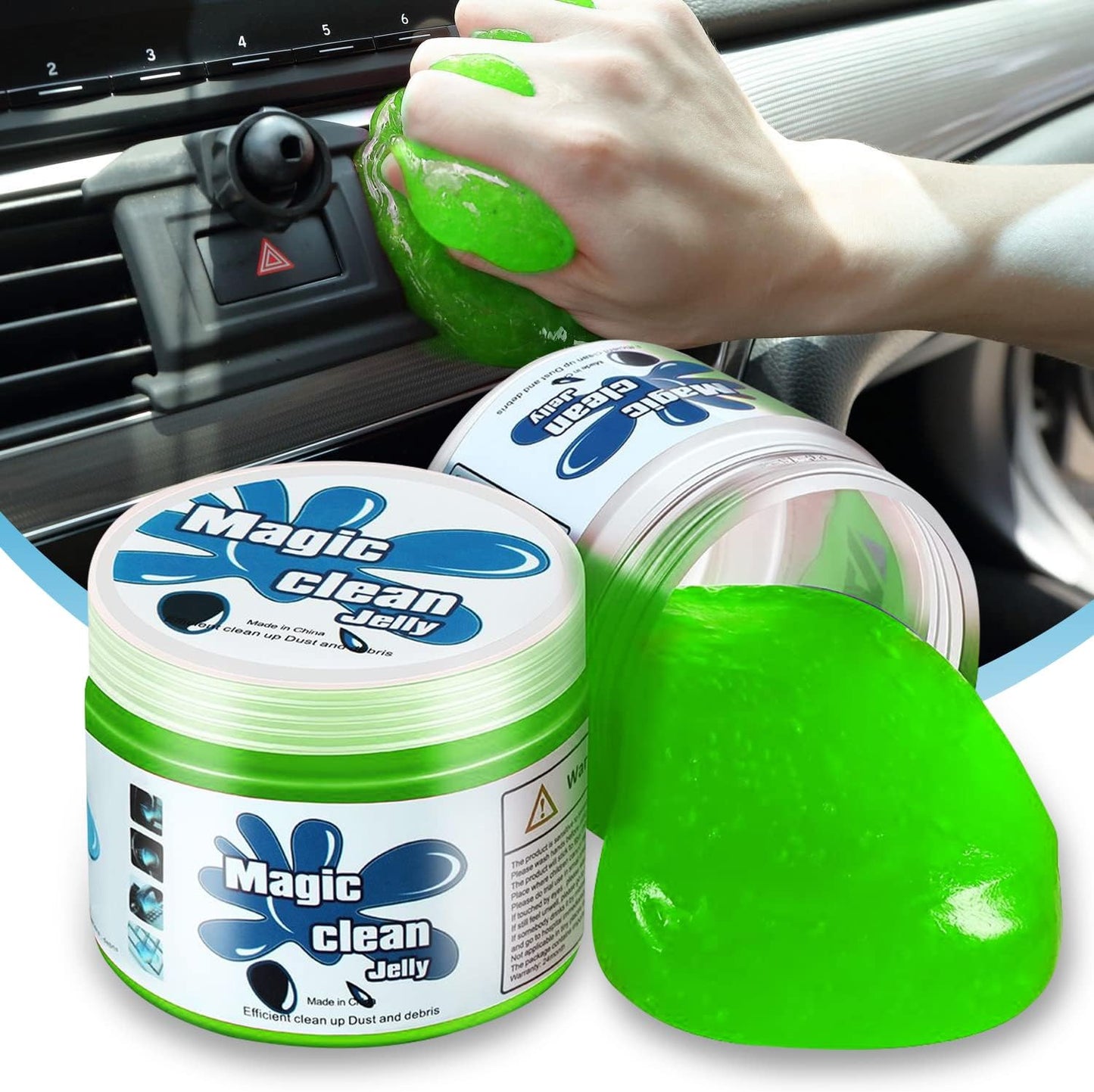 Auto Dynasty Pack of 4 Car Cleaning Gel, 2024 Universal Auto Detailing Tools Car Interior Air Vent Dust Cleaner Slime Putty Jelly for Printers, Camera, Calculator, Keyboard (Red, Blue, Green, Yellow)