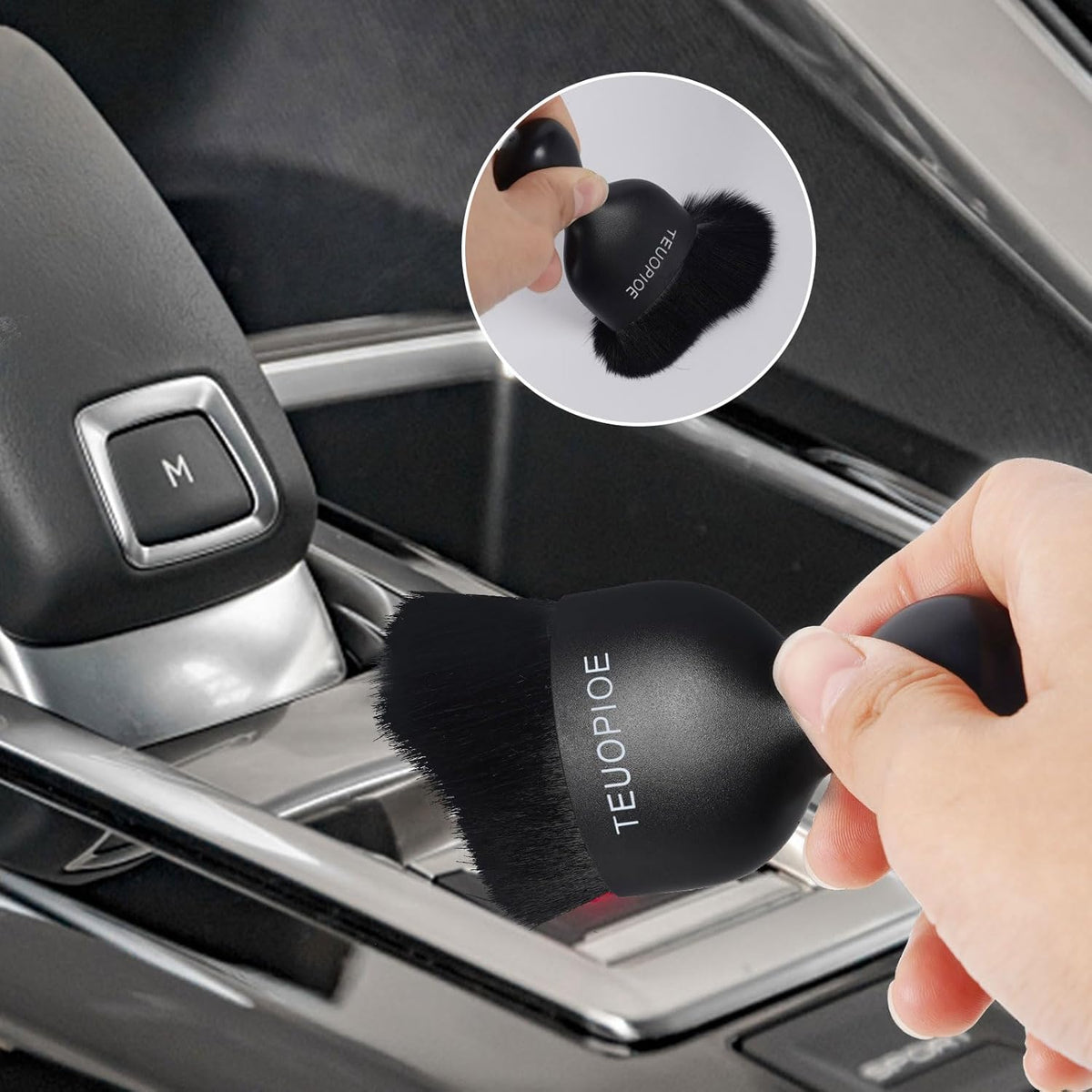 Car Interior Cleaning Brush, Car Duster Interior,Car Detailing Brush Dusting Brush,Car Interior Cleaning Tool, Auto Soft Hair Car Brush,Auto Interior Dust Brush for Air Vents(Brown)