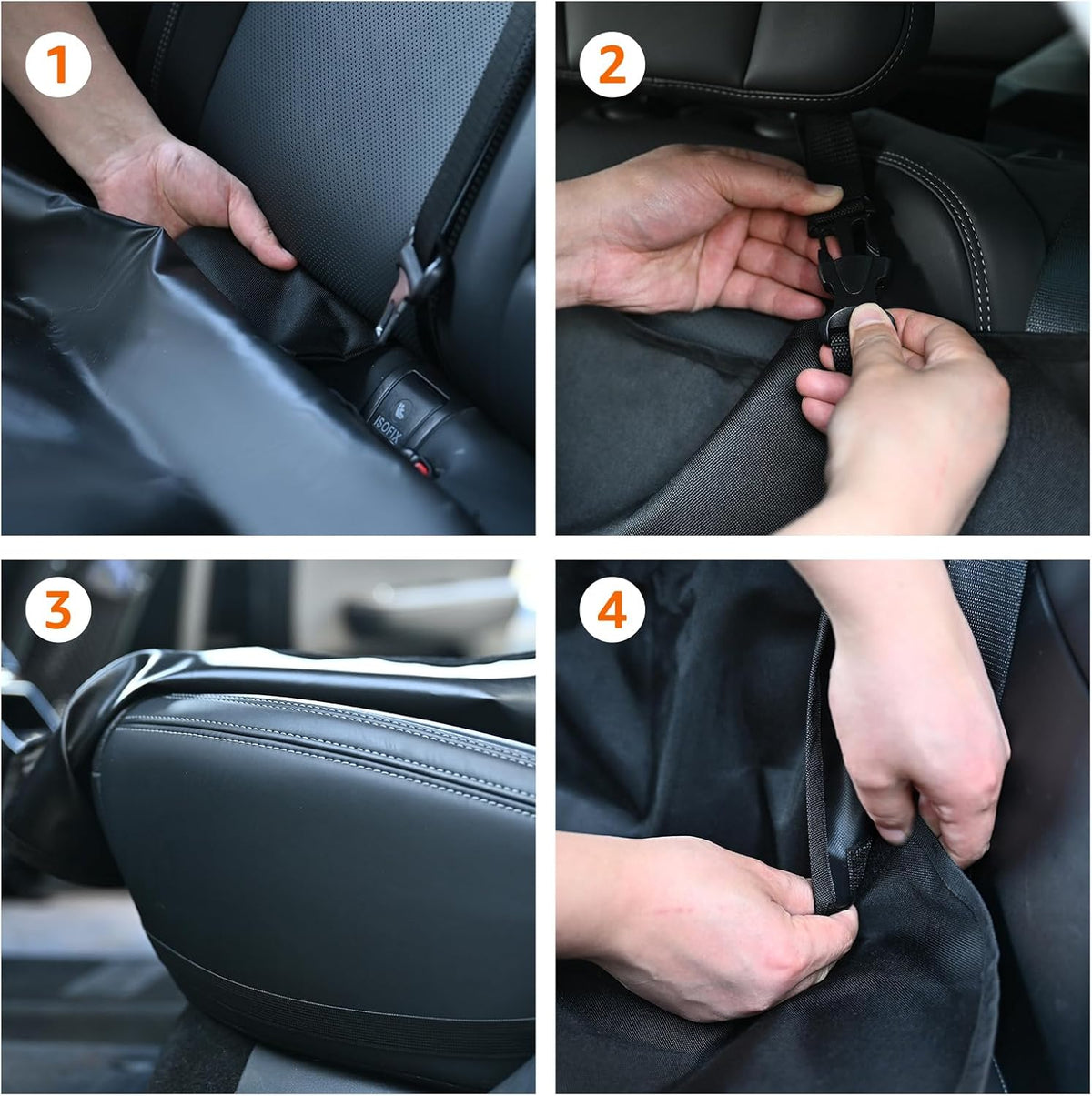 Amazon Basics Waterproof Dog Car Seat Cover, Scratch Proof Protector for Pet, Car Back Bench, 56 x 47 inch, Black