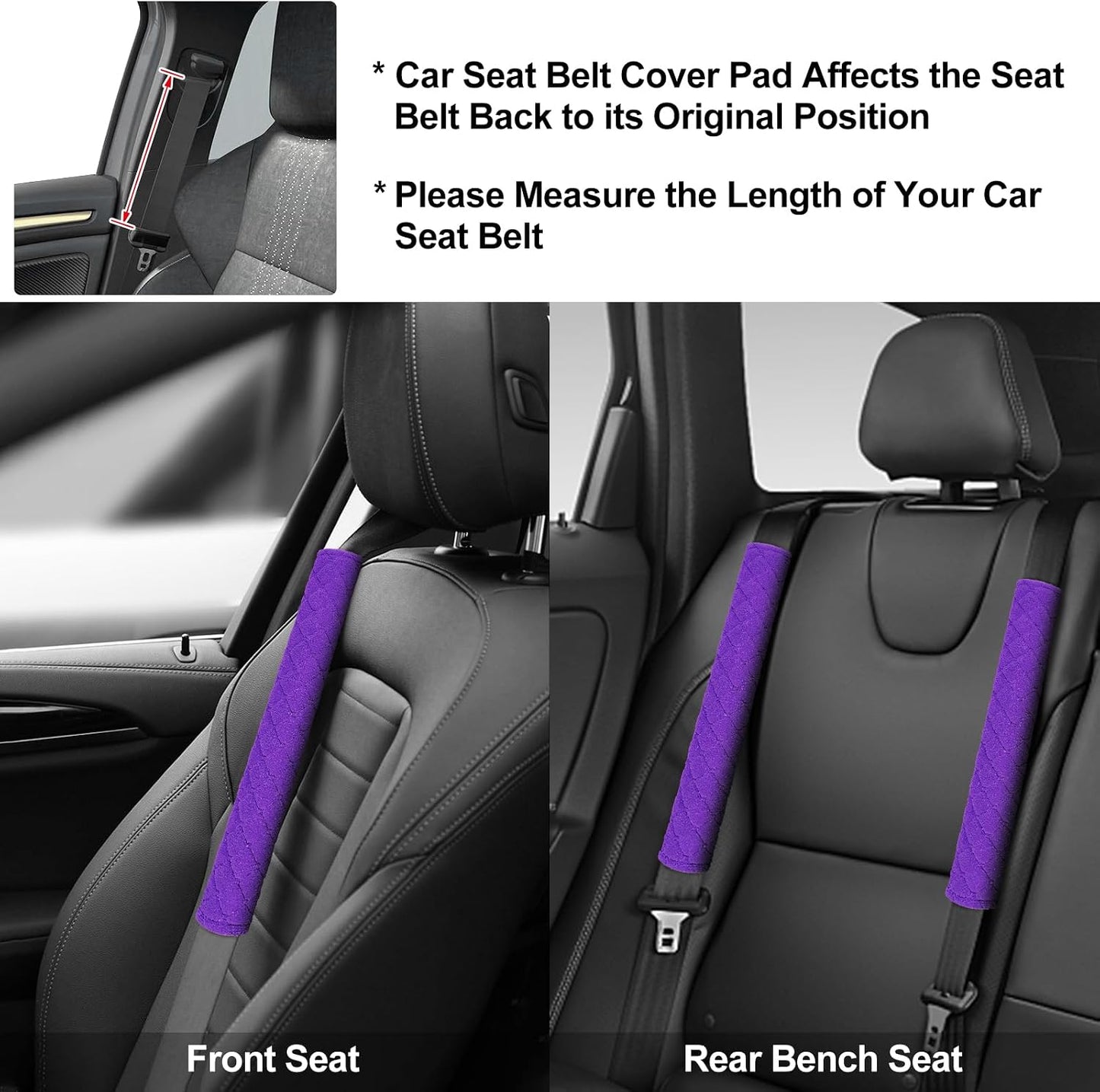 surpassme Car Seat Belt Pads Cover, 2 Pack Seat Belt Shoulder Strap Covers Protector to Release Stress to Your Neck and Shoulder for a Safety Driving (Pink)