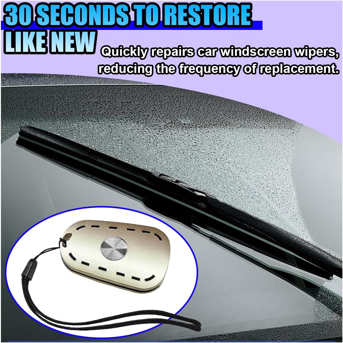 Car Windshield Wiper Repair Tool - Portable Double Sided Wiper Strip Restorer Car Windshield Wiper Regroover Tool - Windscreen Wiper Blade Cutter Cleaning Tools for Most Cars (Silver-2PCS)