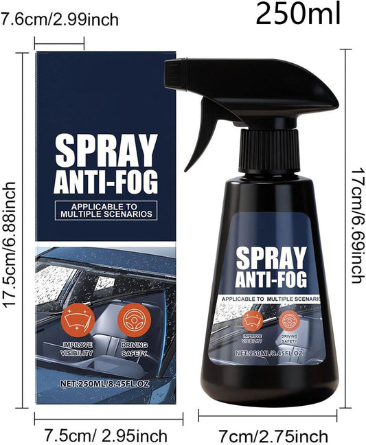 Anti-Fog Windshield Cleaner, 250ml Rainproof Spray and Mirror Defogger for Car, Truck, Daily Commute, Outdoor, Winter, Morning, Highway, Garage