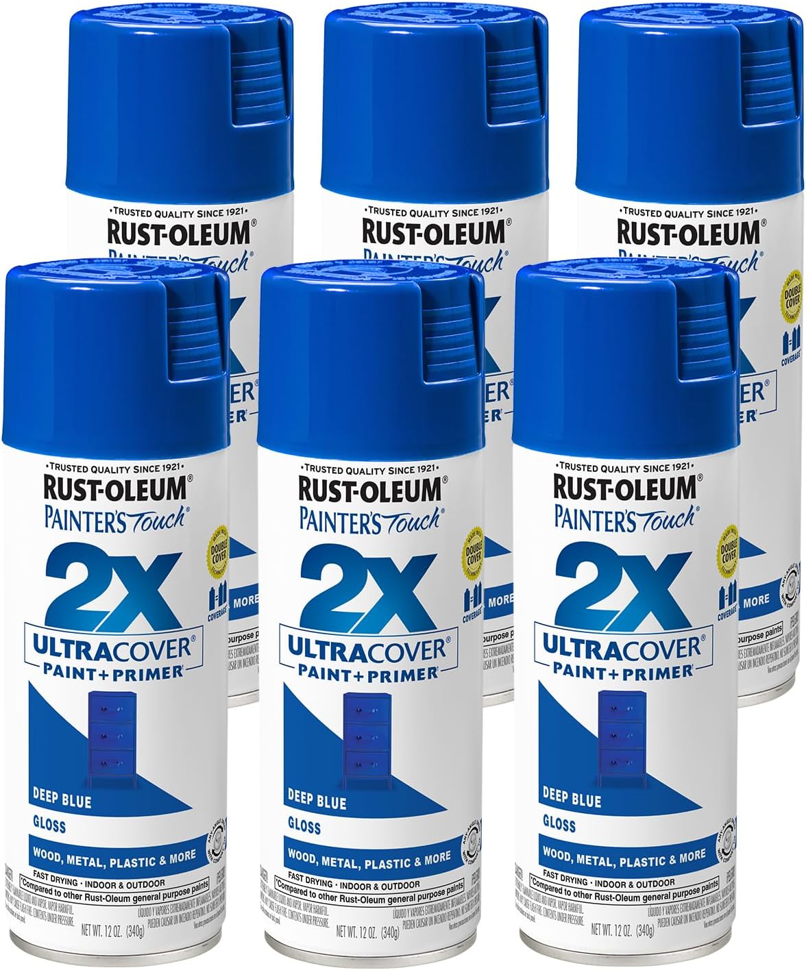 Rust-Oleum 334029 Painter's Touch 2X Ultra Cover Spray Paint, 12 oz, Gloss Clear - Colors D