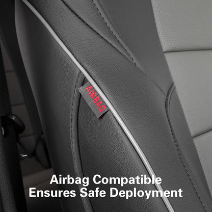 EKR Tacoma Car Seat Covers Custom Fit for Toyota Tacoma (Petrol) 2024 2025 2026 DoubleCab/CrewCab SR/SR5/TRD Sport/TRD Off-Road/Limited -Truck Seat Covers Full Set,Faux Leather(Black)