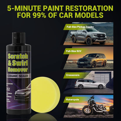 Upgraded Car Scratch Remover Kit, Scratch Remover for Vehicles ＆ Cars, Car Paint Scratch Repair, Polishing ＆ Rubbing Compound Paint Restorer with Applicator Pad, add Gloss ＆ Shine 16OZ, 1 Pack