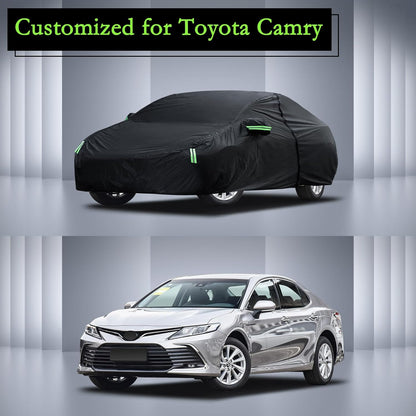 Car Cover Custom Fit for Toyota Corolla 2000-2025, Honda Civic 1991-2025, Waterproof All Weather Full Exterior Cover Rain Sun Protector Car Cover with Door Zipper