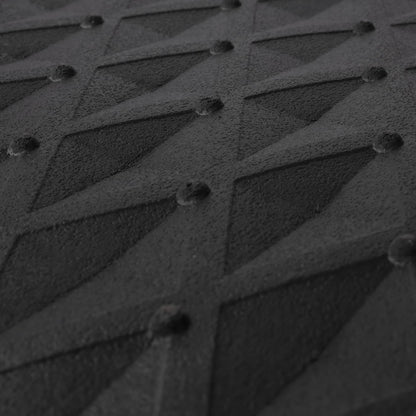 CAR PASS Black Rubber Car Mats, All-Weather Floor Mats Full Set Durable Anti-Slip 3D Rhombus Waterproof Automotive Pad Trim to Fit Liner Universal Fit for Sedan SUV Truck Van, 4 Pcs All Black Rubber