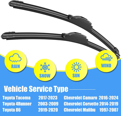 Gavimnal® 28"+17" Silicone Wiper Blades Replacement For Nissan Altima 2007-2015,Maxima 2009-2014,All-Season Front Windshield Wiper Blades(Set of 2)