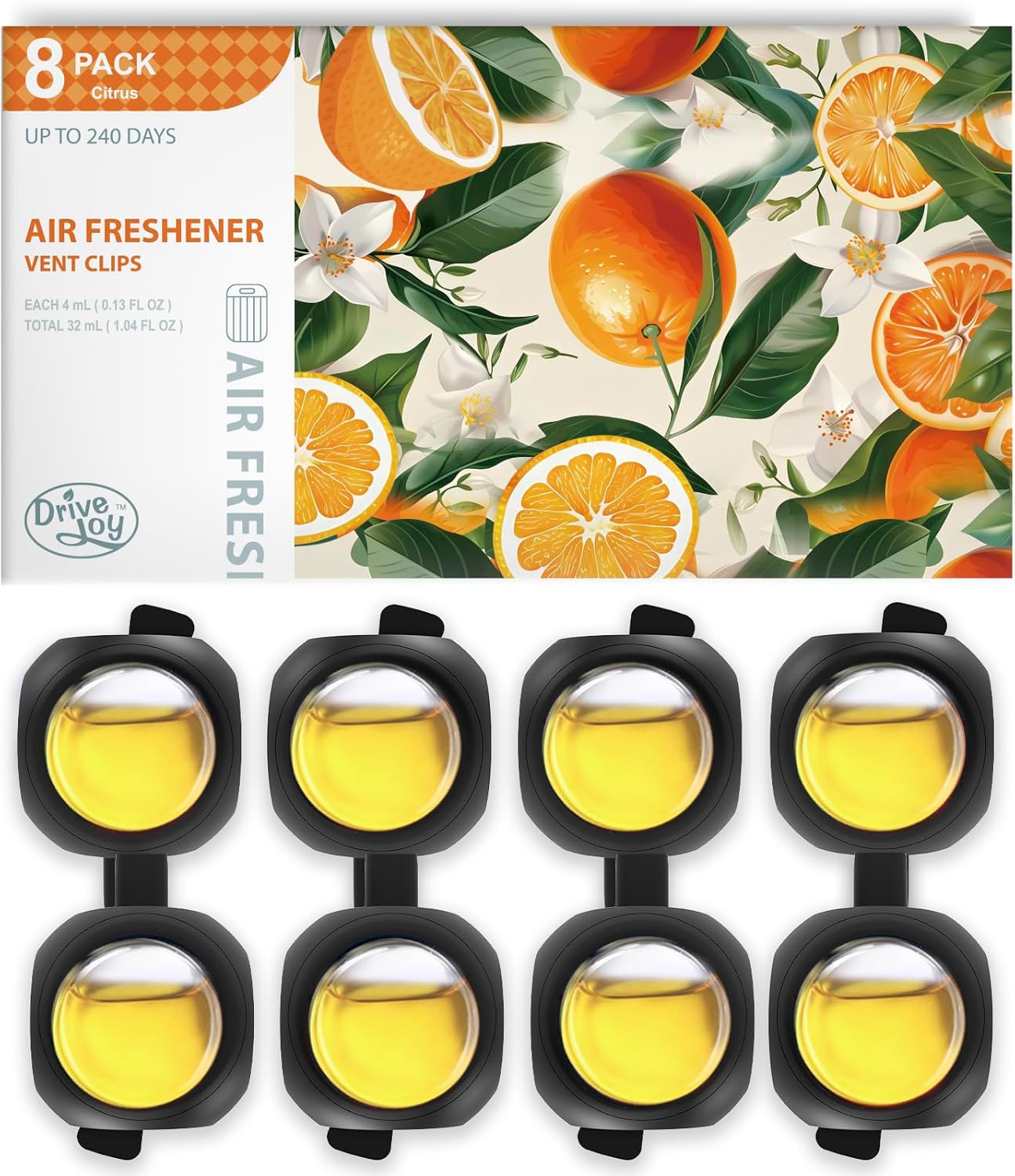 DRIVEJOY Car Air Freshener Vent Clips, 8 PK, 6 Ocean, 2 New Car Scent, Long Lasting Air Fresheners for Men & Women, Up to 240 Days, Odor Eliminator