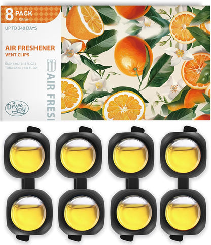 DRIVEJOY Car Air Freshener Vent Clips, 8 PK, 6 Ocean, 2 New Car Scent, Long Lasting Air Fresheners for Men & Women, Up to 240 Days, Odor Eliminator