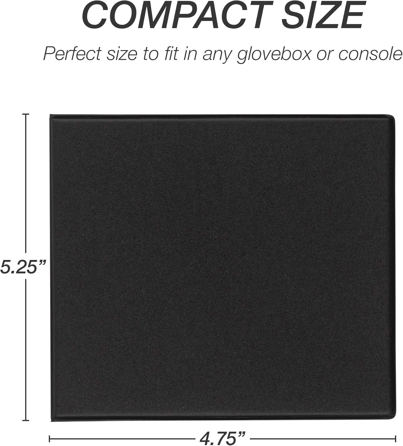 Samsill 2 Pack Car Registration and Insurance Holder, 5.25" x 4.75" Black Glove Box Organizer, Perfect for Multiple Vehicles