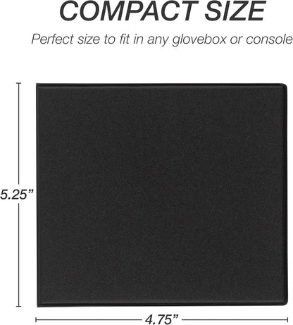 Samsill 2 Pack Car Registration and Insurance Holder, 5.25" x 4.75" Black Glove Box Organizer, Perfect for Multiple Vehicles