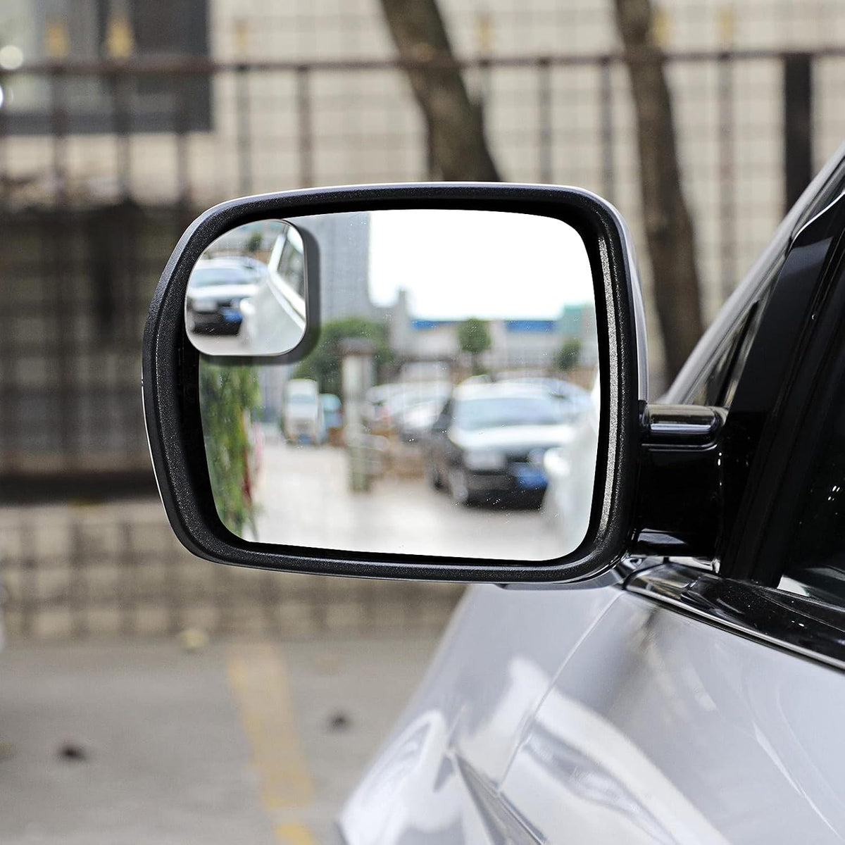 2 pcs Blind Spot Mirrors, 2" Round HD Glass Convex 360° Wide Angle Side Rear View Mirror with ABS Housing for Cars SUV and Trucks, Black, Pack of 2