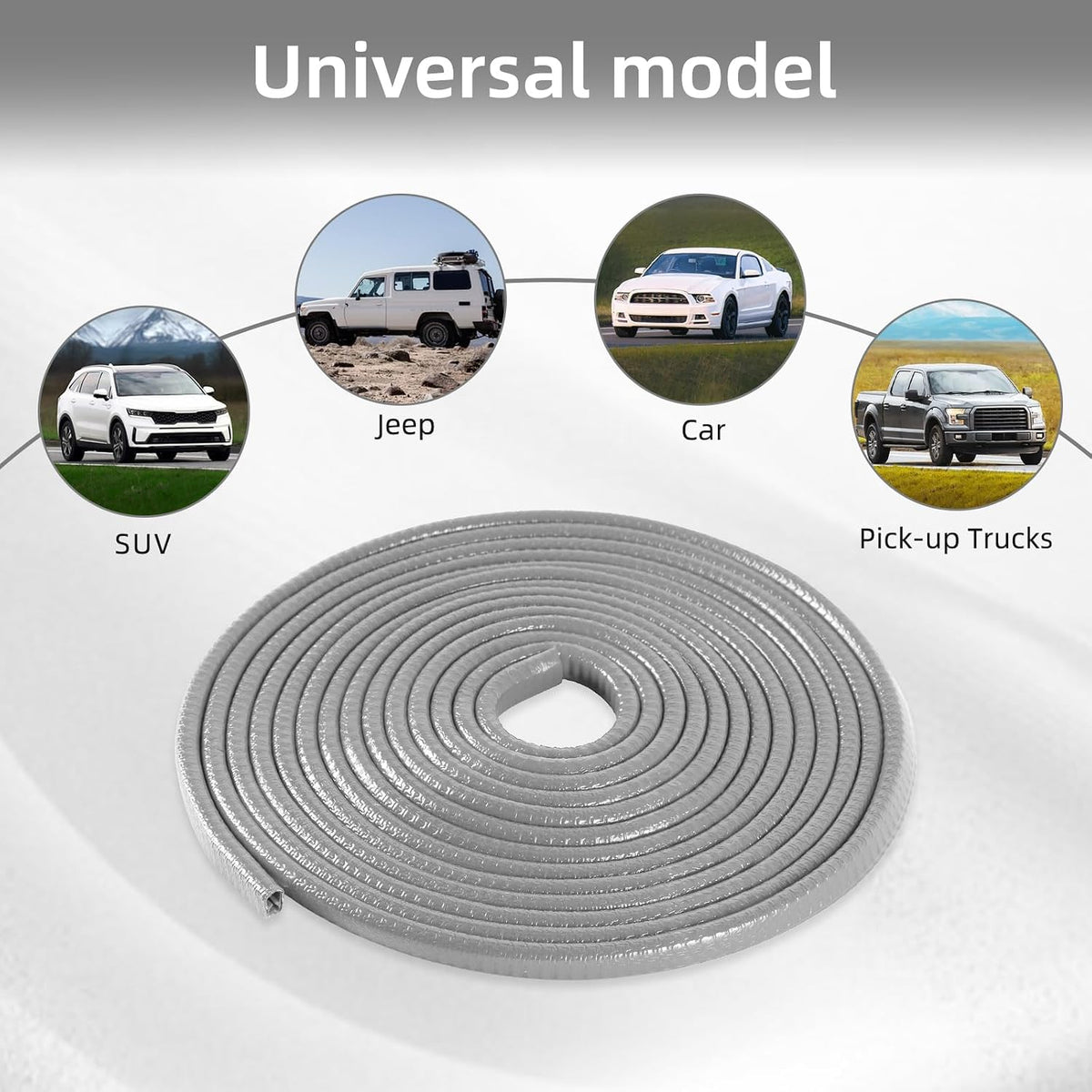 SINGARO 33Ft (10M) Car Door Edge Guard, No Glue Car Door Entry Guard Protective Strip, Rubber Edge Trim Car Door Protector, Applicable to Car, Truck, SUV and ATV, Car Exterior Accessories（Black）