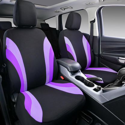 CAR PASS Line Rider Sporty Front Seat Covers,Gray Car Seat Covers Two Front Seats Only, Airbag Compatible,Universal Fit Sedans,Cars,Vans,SUV,Truck(Black and Gray)