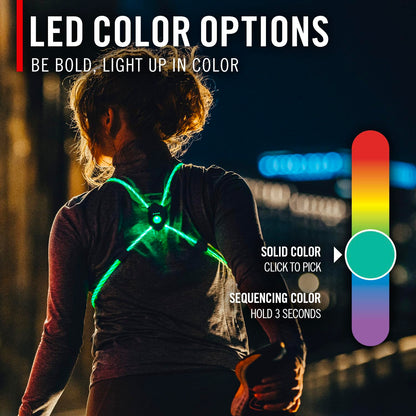 Coast LH150 Version 2.0 Rechargeable LED Hi-Vis Lighted Vest, 6+ Color Modes, Reflective, One Size Fits Most with *NEW & IMPROVED 18 HOUR RUNTIME*