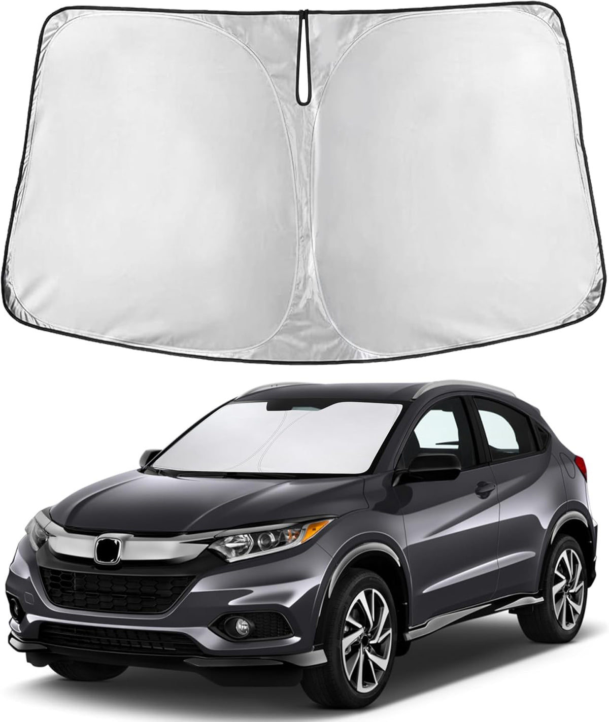 EcoNour Car Windshield Sun Shade | 2025 Upgraded Innovative No-Light-Pass Technology for Maximum Coverage | Foldable Sun Shade Keeps Your Vehicle Cool | Must-Have Car Accessories | Small (59" x 29") - Colors G