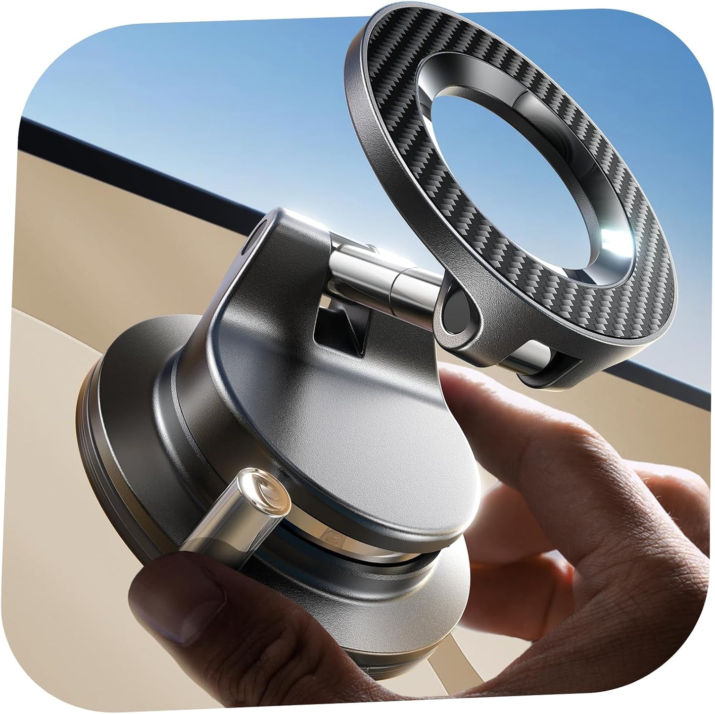 LISEN for Magsafe Car Mount, Magnetic Phone Holders for Your Car Vacuum, Phone Mount for Car Accessories for Women Men Jeep BMW, Suction Phone Holder Gifts Kits, for iPhone 17 Pro Max 16 15 14 13 12