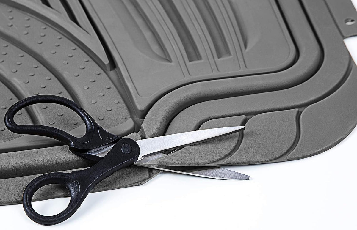 Floor Mats for Cars Trucks SUVs (4 Piece Set) All Weather Heavy Duty Rubber Car Accessories Best for Auto Truck SUV Van Waterproof Interior Automobiles Liners Covers - Gray Semi Custom Tactical Mat