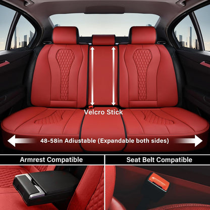 Coverado Seat Covers, Car Seat Covers Full Set, Black Car Seat Cover, Car Seat Covers Front Seats Back Seat Cover, Waterproof Car Seat Cushion, Leather Seat Covers Seat Protector Fit for Most Cars