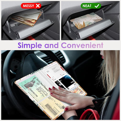 Car Registration and Insurance Holder，Colour Patterns Men Women Car License Document Registration and Insurance Card Holder