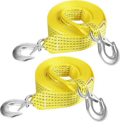 Tow Strap with Hooks, 2" x 20ft Heavy Duty Recovery Strap 15000 lbs Capacity Towing Straps for Car Truck Boat ATV Roadside Emergency