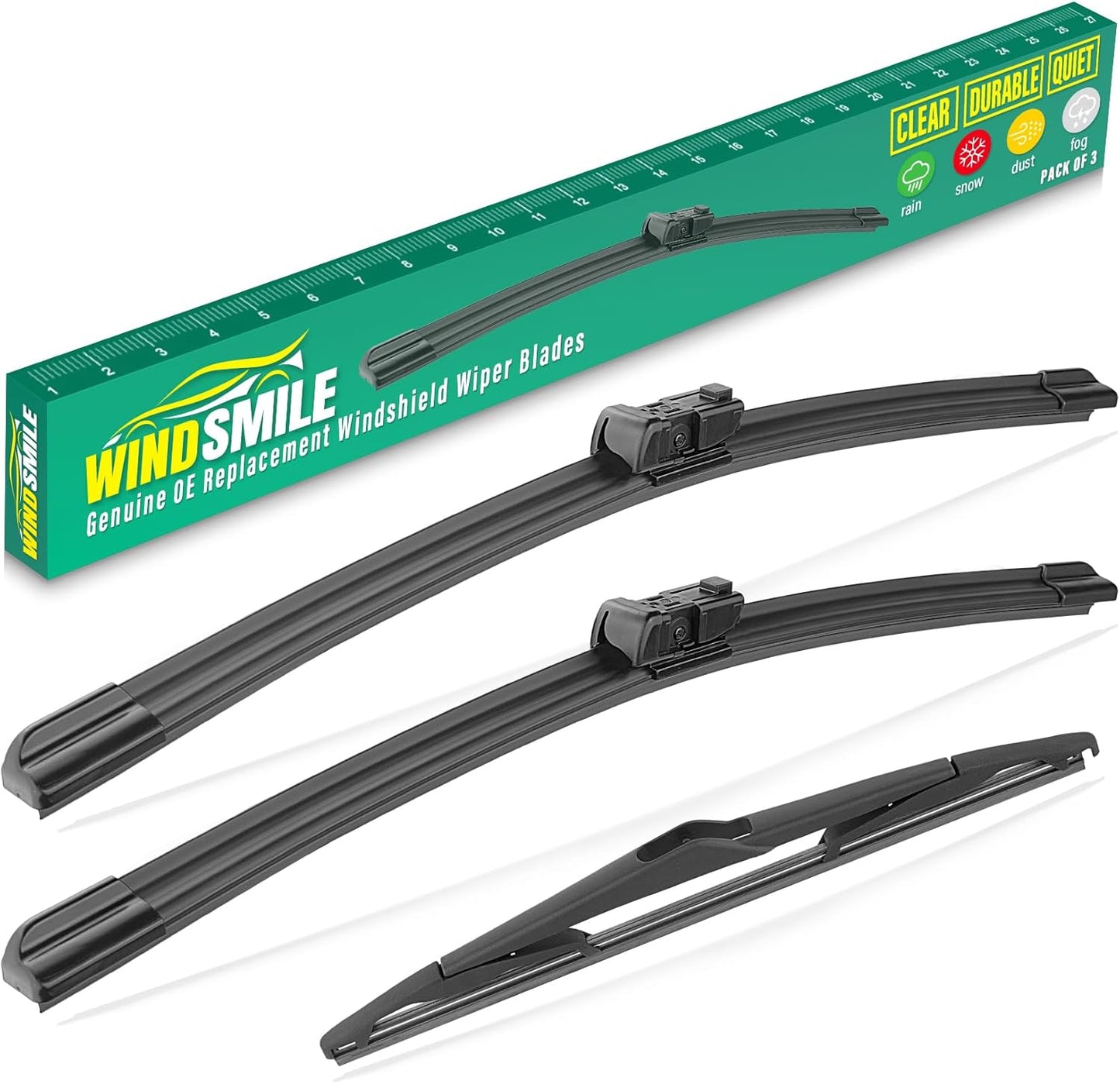 26" 16" 11" Windshield Wiper Blades Replacement for Chevrolet Chevy Trax 2024 2025 2026 Premium All Weather Front Rear Wipers Set - OEM Quality (Pack of 3) - Colors D