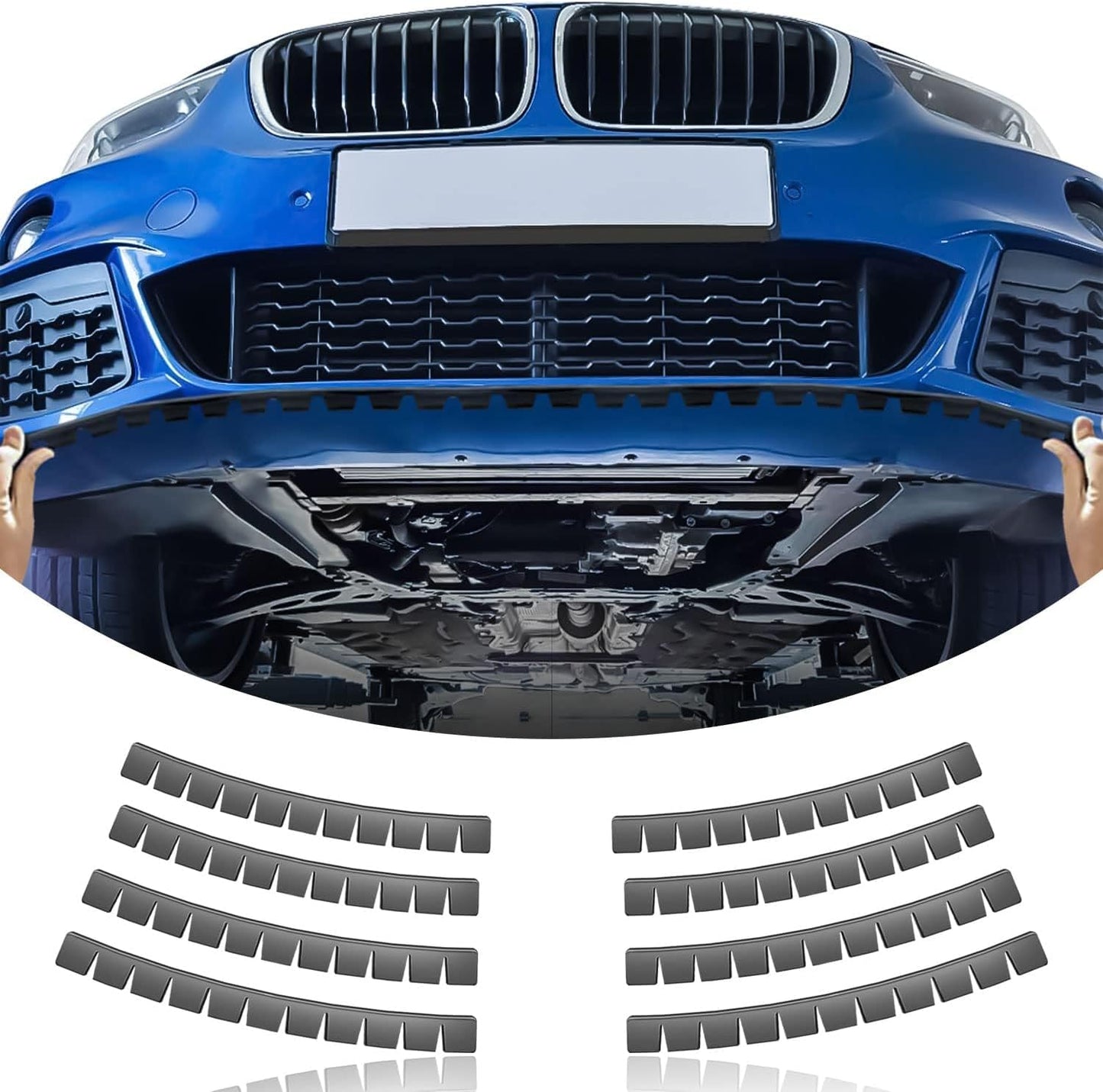 4 Pack Bumper Scrape Guard for Cars Front Bumper Protector Luxury car for Cars Anti-Scratch Bumper Scrape Guard Skid Plate DIY Kit Bumper Buddy