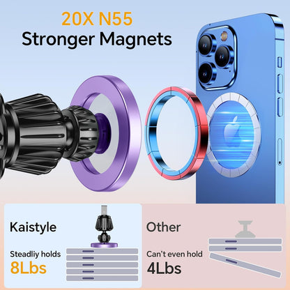 Kaistyle for Magsafe Car Mount【Strong Magnets】Magnetic Phone Holder for Car Phone Holder Mount Dash Mounted Holders Phone Holders for Your Car Accessories for Women Men for iPhone 17 Pro Max 16 15 14