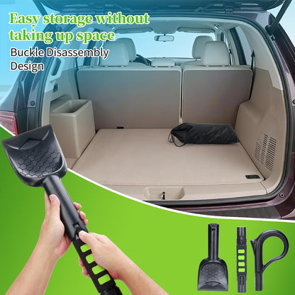 45.6" Ice Scraper and Snow Brush for Car Windshield [Silicone Bristles] ,3-in-1 Extendable Emergency Snow Shovel with Ergonomic Foam Grip and 360° Pivoting Brush Head for Christmas, Car Auto Truck SUV
