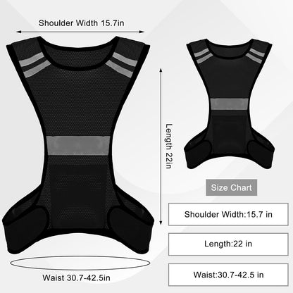 Ptwola Reflective Running Vest High Visibility Running Gear with Large Pocket Night Lightweight Reflective Safety Vest