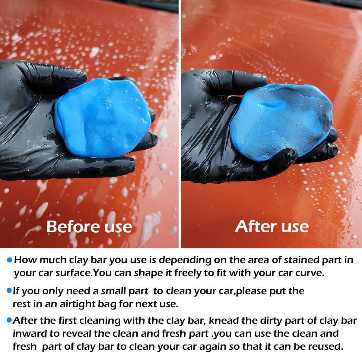 Car Clay Bars Auto Detailing 400g and Clay bar Lubricant Tablets 8 Pack(1pcs=16 oz) Clay bar kit,Include Portable Spray Bottle and Micro Fiber Towel,for Car Detailing Damage Free Cleaning