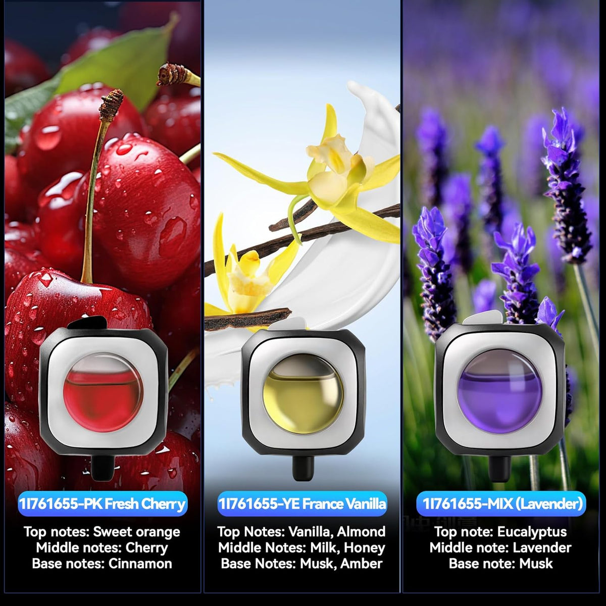 Car Air Freshener Vent Clip 6 Pack 4ml Each Up to 180 Days Long Lasting Scent Odor Eliminator for Women Men(Ocean Breeze)