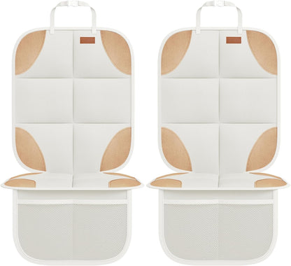 SMART ELF Car Seat Protector, 2Pack Seat Protector Protect Child Seats with Thickest Padding and Non-Slip Backing Mesh Pockets for Baby and Pet,Sedan SUV Truck (Black)