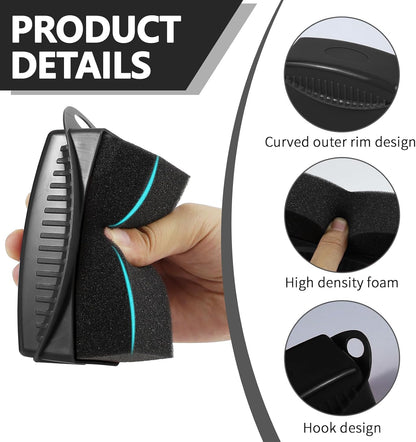 2PCS Tire Dressing Applicator, Car Tire Applicator Dressing Shine Sponge, Reusable Tire Dressing Applicator Pads with Lid, Wheel Applicator Foam for Car Detailing Cleaning (Gray)