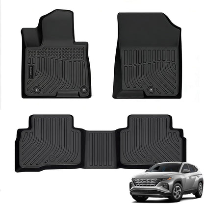 Auxko All Weather Floor Mat & Cargo Mat Fit for 2026 2025 2024 2023 2022 Hyundai Tucson Hybrid(Not PHEV) TPE Liner Tucson Accessory Set All Season Odorless Anti-Slip Floor Liner