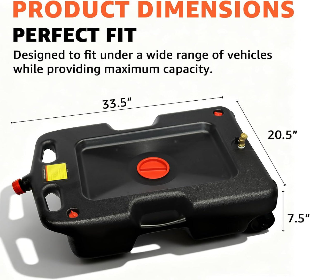 HKTE 2.6Gallon（10L） Oil Drain Pan, Heavy Duty Leak-Proof Low Profile HDPE Container with Wide Mouth Funnel & Reinforced Handles for Cars, SUVs & Trucks