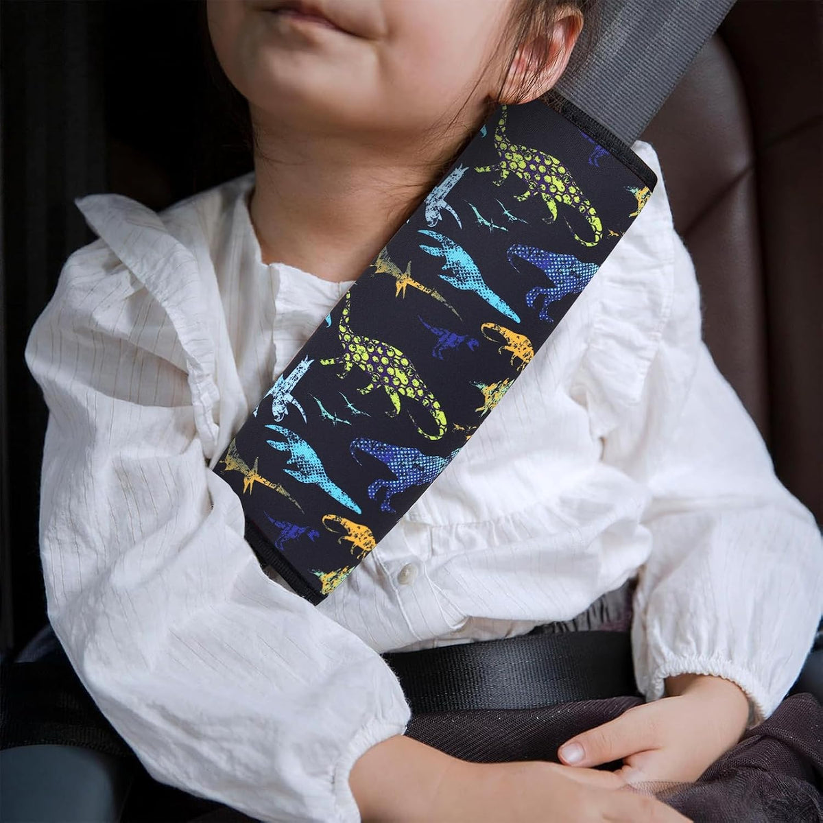 YR Seat Belt Cover for Kids, Soft Comfort Seat Belt Cushion for Children, Cute Cartoon Pattern Car Seat Belt Pads Cover for Girls and Boys, 1 Pack (Cartoon Spider)
