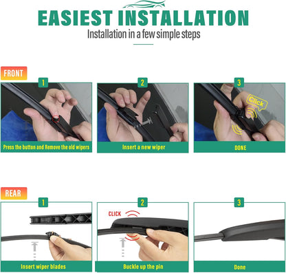 26" 16" 11" Windshield Wiper Blades Replacement for Chevrolet Chevy Trax 2024 2025 2026 Premium All Weather Front Rear Wipers Set - OEM Quality (Pack of 3) - Colors A