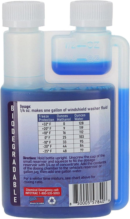 Qwix Mix Windshield Washer Fluid Concentrate, 1 Bottle Makes 32 Gallons, 1/4 oz. Makes 1 Gallon 100% Biodegradable