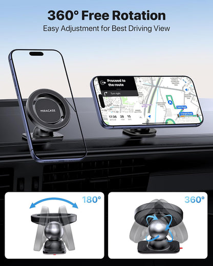 Miracase Phone Holders for Your Car with Metal Hook Clip, Air Vent Cell Phone Stand Car Mount, Universal Automobile Cradle for Garmin GPS Fit iPhone Android and All Smartphones, Dark Black