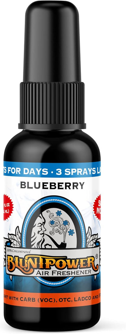 BluntPower (Baby Powder, 1 Pack) Concentrated Air Freshener Spray - Oil-Based Room Diffuser Spray - Long-Lasting Bathroom Scent, Car Freshener & Odor Eliminator - Colors A