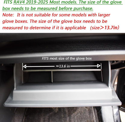 TACORBO Glove Box Organizer Compatible with RAV4 2025 2024 2023 2022 2021 2020 2019 Accessories, Insert Glove Compartment Dividers Black ABS Materials – Not for Large Glove Box Versions