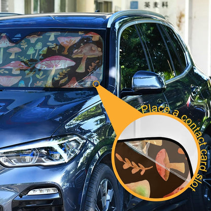 Black Leopard Car Windshield Sun Shade Animal Skin Print Foldable UV Ray Sun Visor Protector Sunshade to Keep Your Vehicle Cool (51" x 27.6")