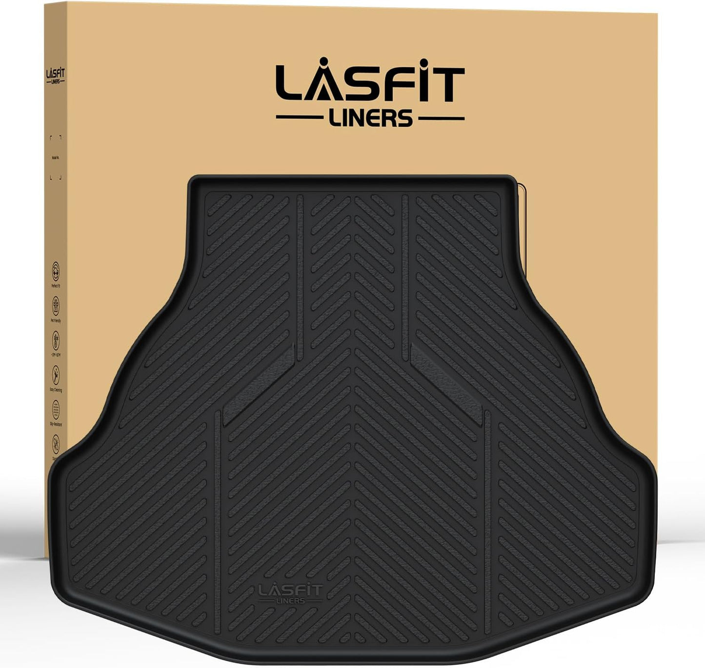 LASFIT Floor Mats for Honda CR-V 2026 2025 2024 2023 (Gasoline & Hybrid & e:FCEV), All Weather TPE Custom Fit Anti-Slip Pet Friendly Car Liners, 1st & 2nd Row Black