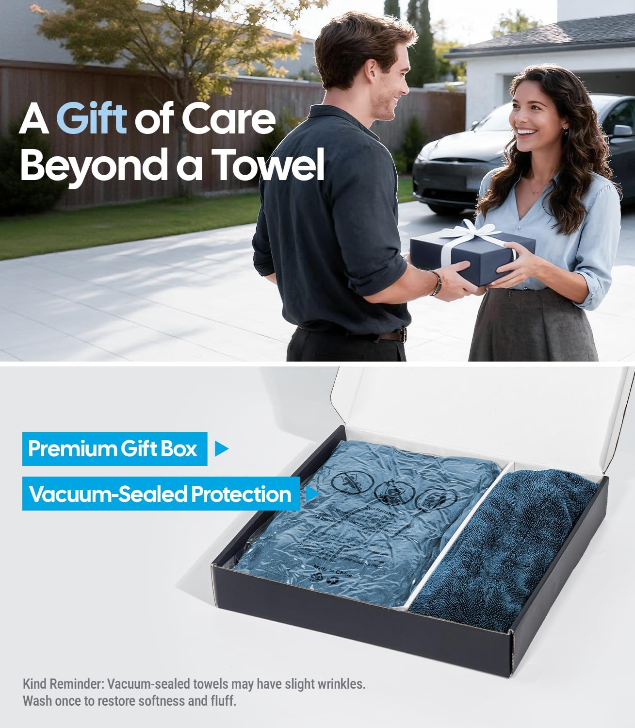 Wigoo Premium Microfiber Car Drying Towel 1300 GSM, 36" x 24" [Ultra-Absorbent, Streak-Free] Dual-Sided Edgeless Cleaning Towels with Twisted Loop, for Auto Detailing, Cars, SUV, Truck (2 Sizes)